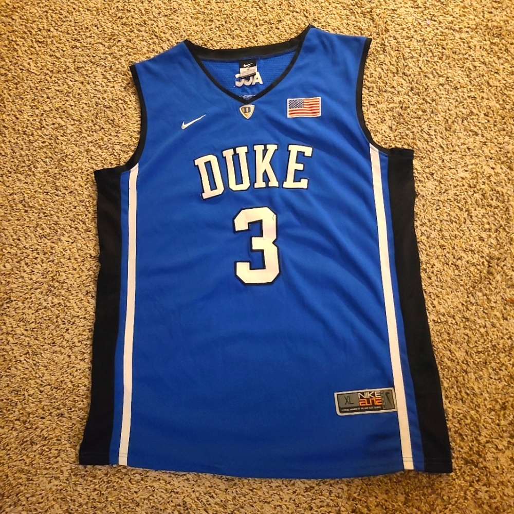 VINTAGE JERSEY DUKE UNIVERSITY NCAA TEAM NIKE ELITE BLUE DEVILS #3 ACC - SIZE XL